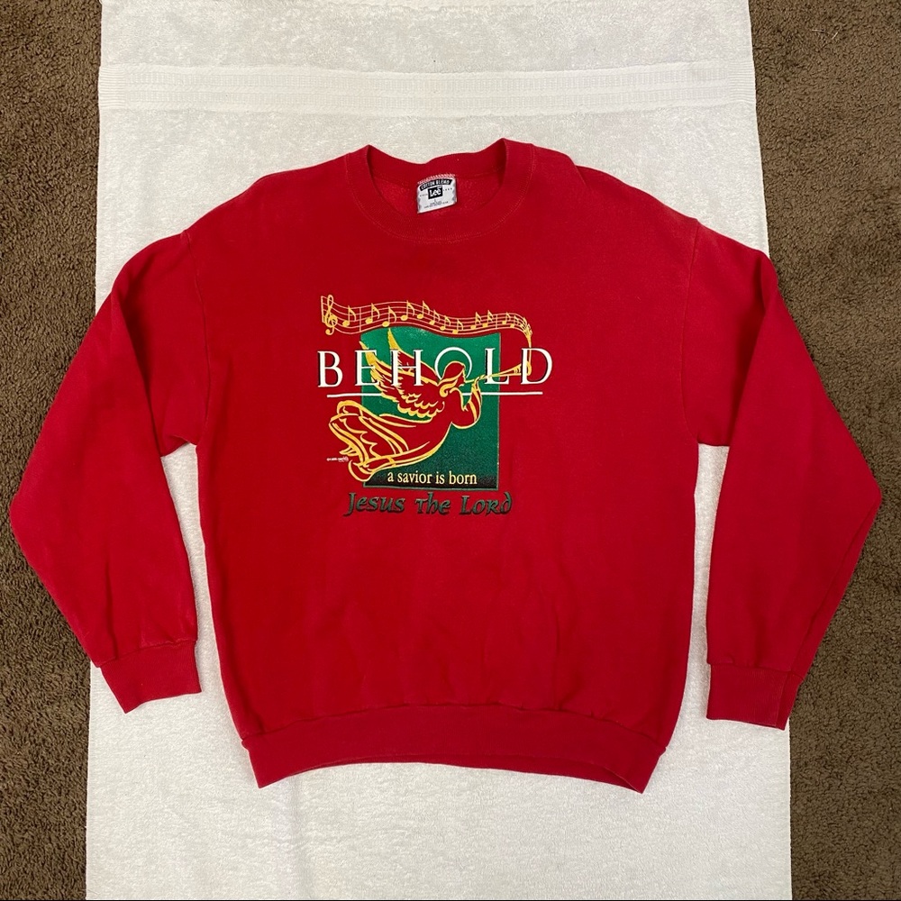 Vintage 1996 Jesus The Lord Crewneck Sweatshirt Lee Size L